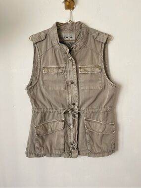 Per Se Sleeveless Utility safari Vest 100% cotton size M